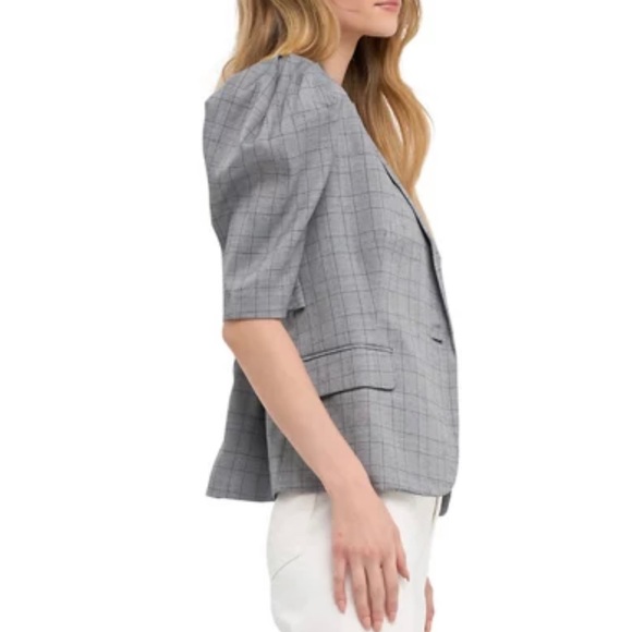 English Factory Grey Puff Short Sleeve Blazer Medium - Picture 7 of 16